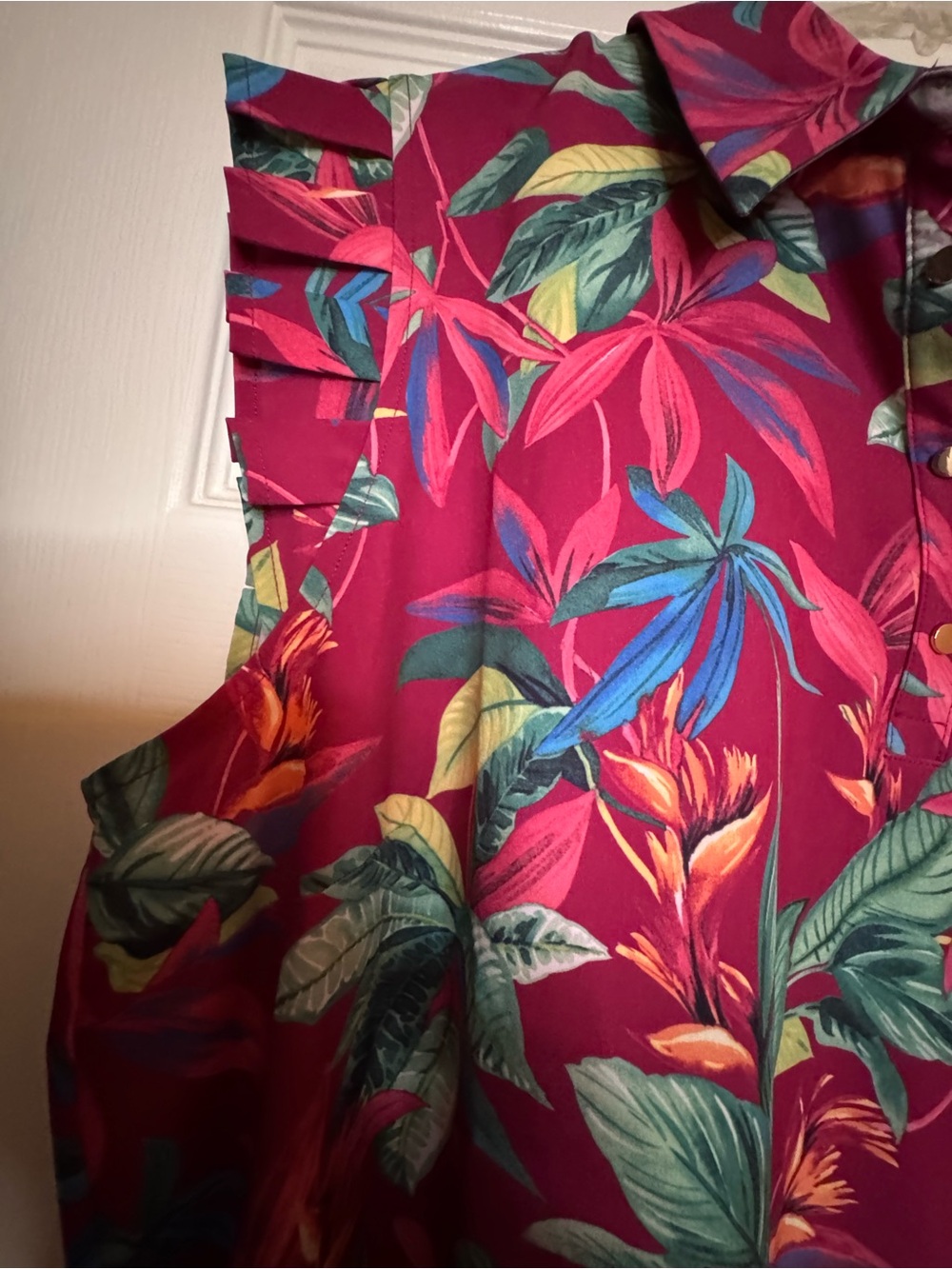 Chico's Tropical Leaf Print Dress size XL or Chico’s size 3. New without tag. - Picture 4 of 6